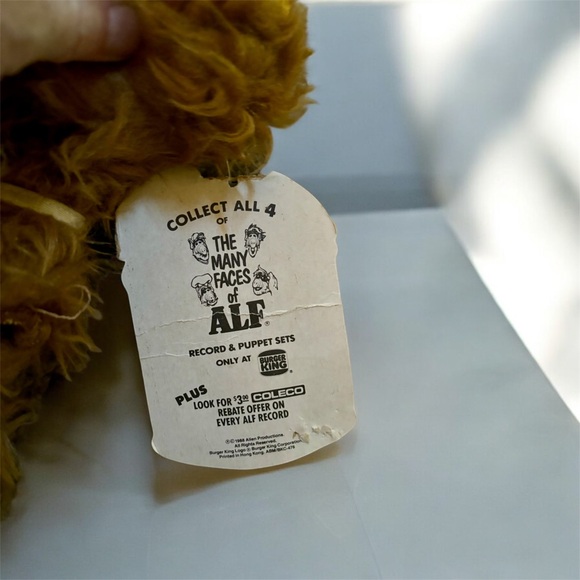 🔥Vintage 1988 Cookin With Alf Burger King Hand Puppet Plush WITH ORIGINAL TAG🔥 - Picture 5 of 8